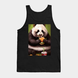 Panda eating Fast Food Tank Top